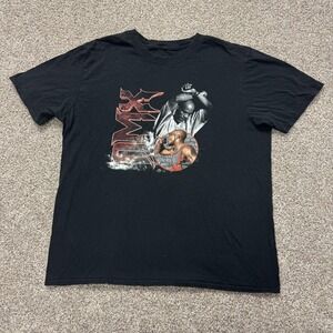 DMX Shirt Mens Large Black Graphic Hip Hop Rap Music Tee T-Shirt Tagless